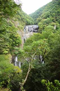 photo, la matière, libre, aménage, décrivez, photo de la réserve,Une chute d'eau de Fukuroda, westing prêtre bouddhiste, Takikawa, Rivière Kuji, Komon Mito