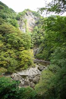 photo, la matière, libre, aménage, décrivez, photo de la réserve,Une chute d'eau de Fukuroda, westing prêtre bouddhiste, Takikawa, Rivière Kuji, Komon Mito