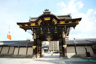 foto,tela,gratis,paisaje,fotografía,idea,La Honganji Amitabha puerta de salón occidental, Honganji, Chaitya, La puerta, Linterna de jardín