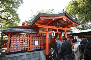 fotografia, material, livra, ajardine, imagine, proveja fotografia,Fushimi-Inari Taisha Santuário círculo oriental santuário de Xintoísmo, A visita de Ano novo para um santuário de Xintoísmo, tablete de votive, Inari, raposa