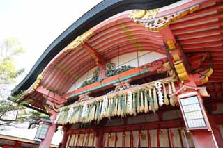 fotografia, material, livra, ajardine, imagine, proveja fotografia,Fushimi-Inari Taisha Santuário Xintoísmo palha festão, Xintoísmo palha festão, empapele apêndice, Inari, raposa