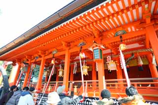 fotografia, material, livra, ajardine, imagine, proveja fotografia,Fushimi-Inari Taisha Santuário santuário principal, ajardine lanterna, Eu sou pintado em vermelho, Dinheiro, raposa