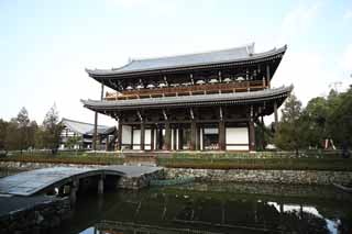 Foto, materiell, befreit, Landschaft, Bild, hat Foto auf Lager,Tofuku-ji-Tempel Mikado, Chaitya, Multilayer-Fall bemuttert Aussehen von einem Haus, Buddhistisches Bild, Die doppelte Stangenprüfung