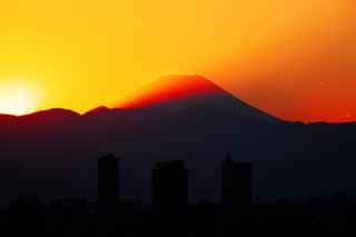 Ôîòî, ìàòåðèàëüíûé, ñâîáîäíûé, ïåéçàæ, ôîòîãðàôèÿ, ôîòî ôîíäà.,Mt. Fuji dusk, Mt. Fuji, Çäàíèå, Ñâåò ëèíèÿ, Ãîðà