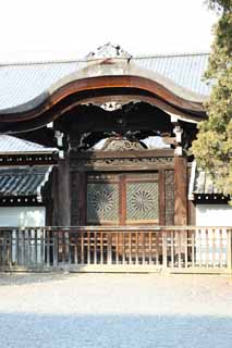 photo, la matière, libre, aménage, décrivez, photo de la réserve,Porte de Tofuku-ji Temple Chinois-style, Chaitya, chrysanthème, prêtre principal, paysage sec jardin de jardin japonais