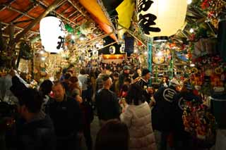 photo,material,free,landscape,picture,stock photo,Creative Commons,The Arabian bird Shinto shrine Cock Fair, stand, , rake, Business prosperity