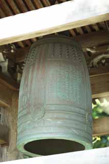 fotografia, materiale, libero il panorama, dipinga, fotografia di scorta,Campana di tempio di Tempio di Hase-dera, campana, torre di campana, Buddismo, Chaitya