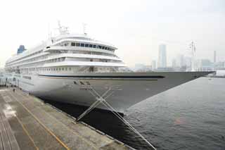 fotografia, materiale, libero il panorama, dipinga, fotografia di scorta,Nave di linea di passeggero lussuosa Asuka II, Il mare, nave, grande banchina, Yokohama