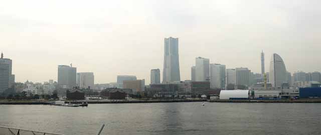 fotografia, materiale, libero il panorama, dipinga, fotografia di scorta,Minato Mirai, torre di pietra miliare, negozio all'ingrosso di mattone rosso, costruendo, Autobus marittimo