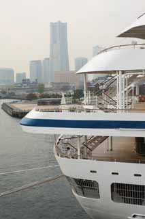 fotografia, materiale, libero il panorama, dipinga, fotografia di scorta,Nave di linea di passeggero lussuosa Asuka II, Il mare, nave, grande banchina, Yokohama