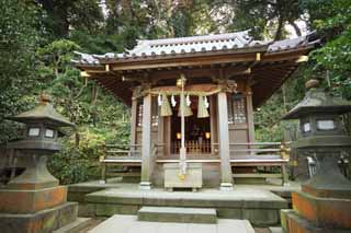 fotografia, materiale, libero il panorama, dipinga, fotografia di scorta,Lato di Sacrario di Eshima Tsunomiya Yasaka-jinja il Sacrario, sacrario più basso, Sacrario scintoista, , Ozunu Enno