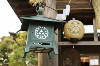 Foto, materiell, befreit, Landschaft, Bild, hat Foto auf Lager,Eshima Shrine Okutsu-Schrein, gärtnern Sie Laterne, Laterne, , Schintoismus