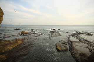 Foto, materiell, befreit, Landschaft, Bild, hat Foto auf Lager,Enoshima Iwaya, felsige Stelle, Strand, Klippe, Höhle