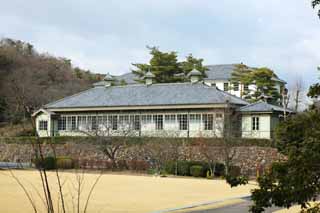 Foto, materiell, befreit, Landschaft, Bild, hat Foto auf Lager,Meiji-mura-Dorf Museum japanische Rote Böse Gesellschaft medizinisches Zentrumsmündel, das Bauen vom Meiji, Die Verwestlichung, West-Stilgebäude, Kulturelles Erbe