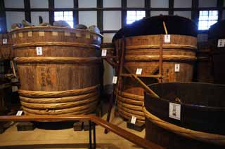 foto,tela,gratis,paisaje,fotografía,idea,La bodega de mundo del crisantemo del museo de pueblo de Meiji - mura, Sake se posar, Bodega, Moneda de cedro, Motivo