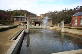 foto,tela,gratis,paisaje,fotografía,idea,La entrada del centro de Imperial Hotel del museo de pueblo de Meiji - mura, Construcción del Meiji, La occidentalización, Edificio historia de vaqueros -style, Herencia cultural