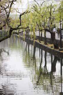 Foto, materiell, befreit, Landschaft, Bild, hat Foto auf Lager,Kurashiki Kurashiki-Fluss, Traditionelle Kultur, Die Oberfläche des Wassers, Japanische Kultur, Die Geschichte