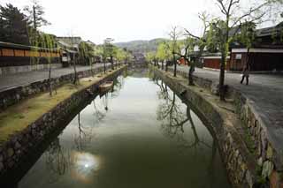 Foto, materiell, befreit, Landschaft, Bild, hat Foto auf Lager,Kurashiki Kurashiki-Fluss, Traditionelle Kultur, Traditionsarchitektur, Japanische Kultur, Die Geschichte