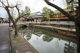 Foto, materiell, befreit, Landschaft, Bild, hat Foto auf Lager,Kurashiki Kurashiki-Fluss, Traditionelle Kultur, Traditionsarchitektur, Japanische Kultur, Die Geschichte