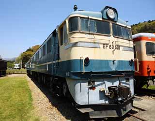 foto,tela,gratis,paisaje,fotografía,idea,EF60 de locomotora de galvanism del ferrocarril, Ferrocarril, Color azul, Conector, Una locomotora eléctrica