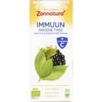 Een afbeelding van Zonnatura Immuun groene thee matcha & zwarte bes