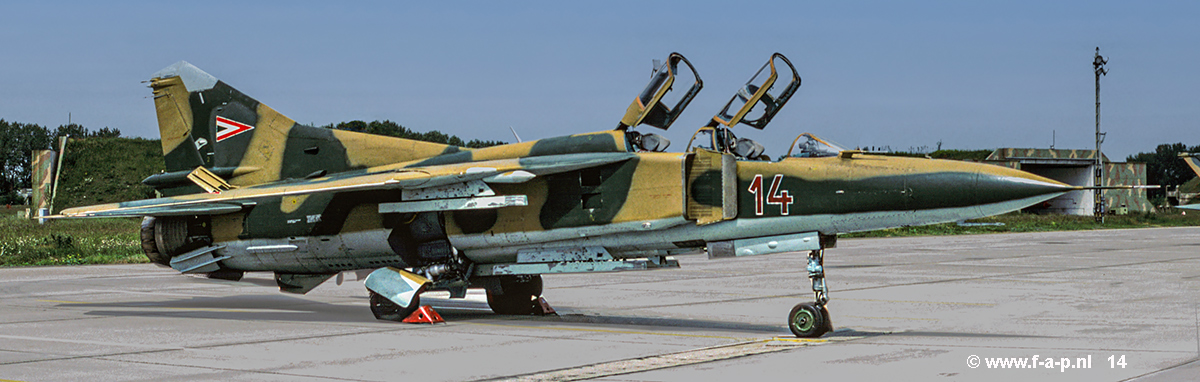 Mikoyan-Gurevich MiG-23UB    14  c/n-A1037925    Hungarian AF   Pápa (LHPA) - Hungary  Jun 1991