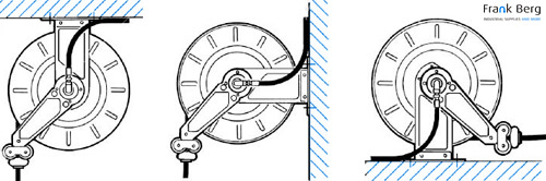 retractable hose reel mounting plate, hose reel wall, hose reel ceiling, instructions