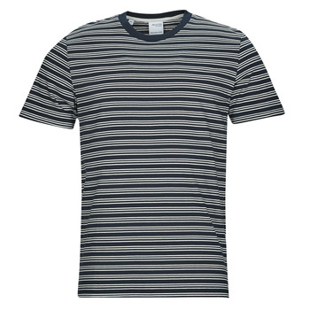 Textiel Heren T-shirts korte mouwen Selected SLHANDY STRIPE SS O-NECK TEE W Marine / Wit