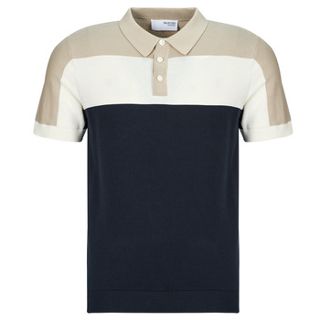 Textiel Heren Polo's korte mouwen Selected SLHMATTIS Beige / Marine