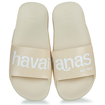 Schoenen Dames Leren slippers Havaianas LOGOMANIA Beige