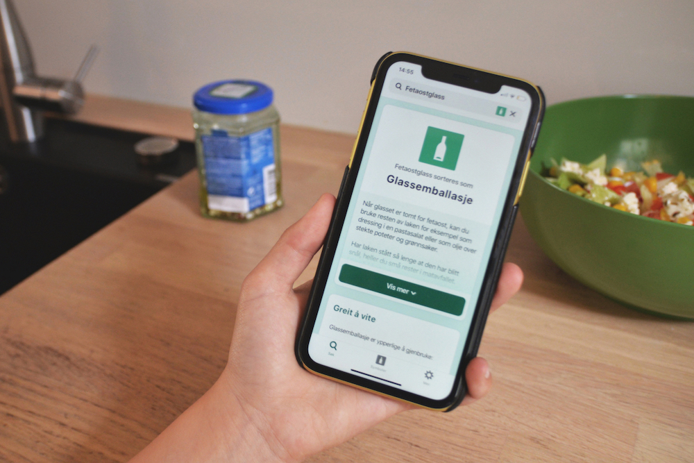 Med Sortere-appen kan du raskt og enkelt sjekke hvordan du skal sortere forskjellig emballasje og produkter.