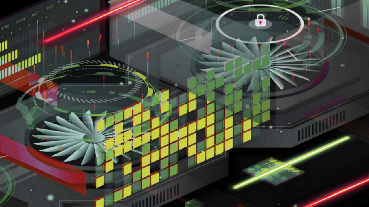 computer-system concept with two cooling fans , illustration