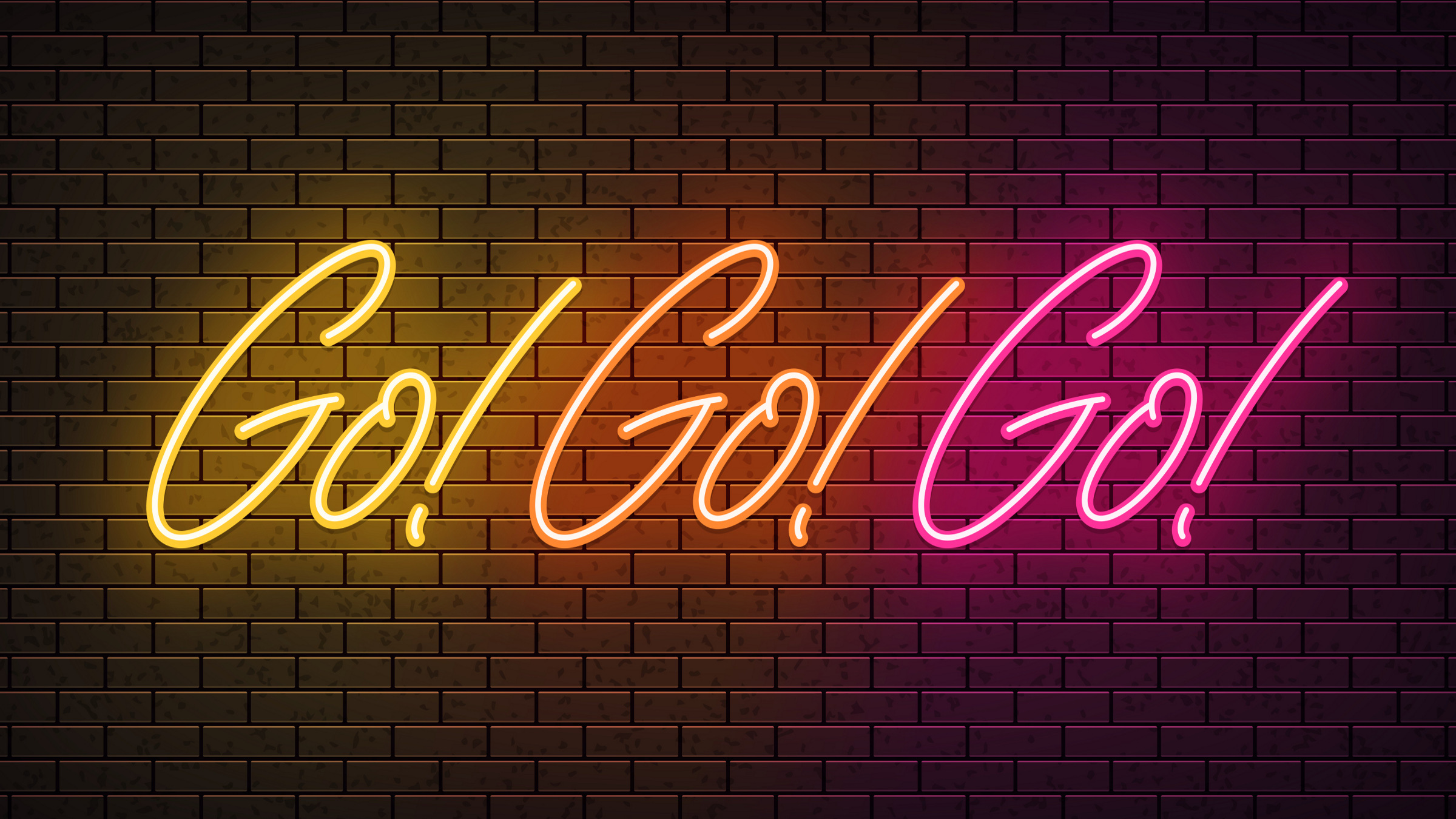 Go! Go! Go! neon sign