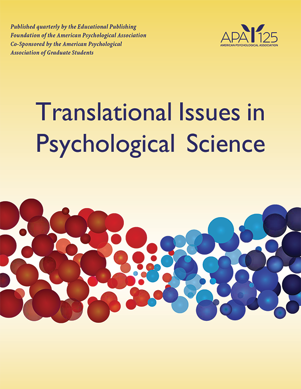 Translational Issues in Psychological Science cover