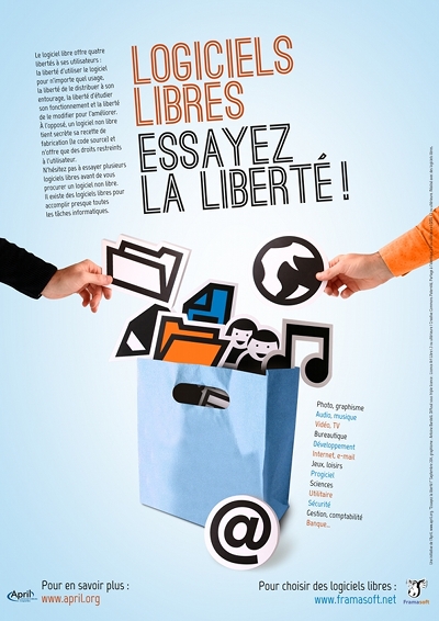 Affiche Logiciels libres, essayez la liberté