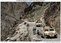 Unit Patrol in Afghanistan Mountains