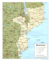 Mozambique Map - Political 1995