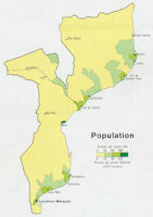 Mozambique Map - Population 1973