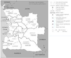 Angola Map - Military Regions