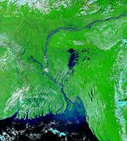 Bangladesh Satellite Image - late summer 2002, heavy monsoon rains