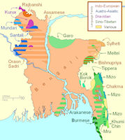 Bangladesh Map - Language