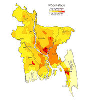 Bangladesh Map - Population 1979