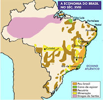 Brazil Map - 18th Century Economy