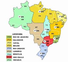 Brazil Map - Naval Districts