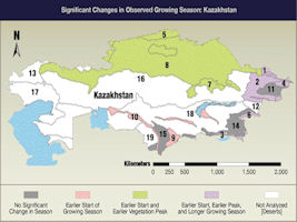 Kazakhstan Map - Growing Season