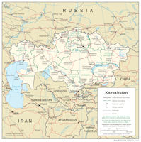 Kazakhstan Map - 2001 Transportation