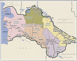 Turkmenistan Map - Political