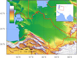 Turkmenistan Map - Topographic