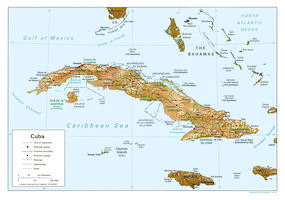 Cuba Map - Relief