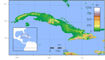 Cuba Map - Topography